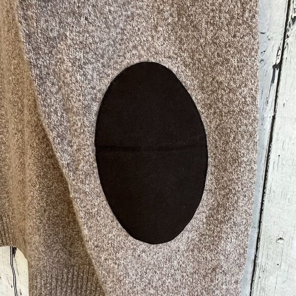 Warren & Parker Mens 1/4 Zip Sweater Size XXL Lambswool Nylon Elbow Patches Tan - Picture 6 of 12